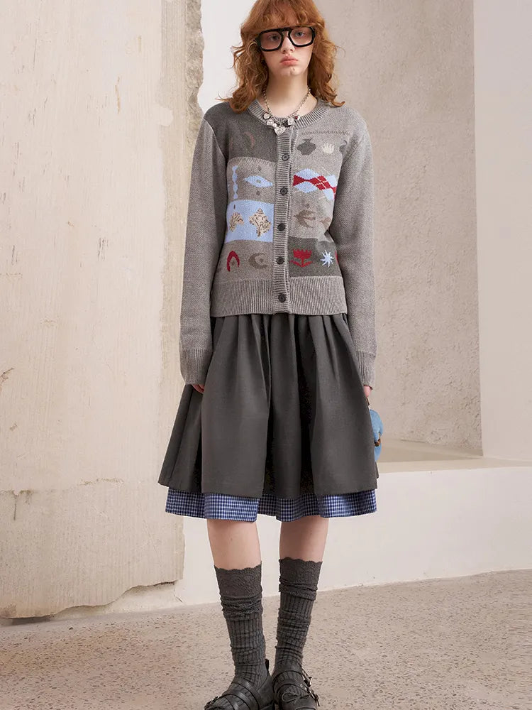 Embroidered Slim-Fit Button-Up Cardigan【s0000014075】