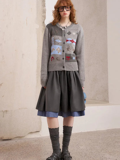 Embroidered Slim-Fit Button-Up Cardigan【s0000014075】