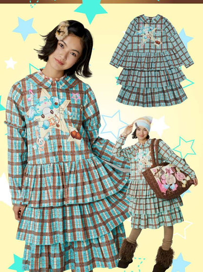 Plaid Doll Collar Cake Dress【s0000015107】