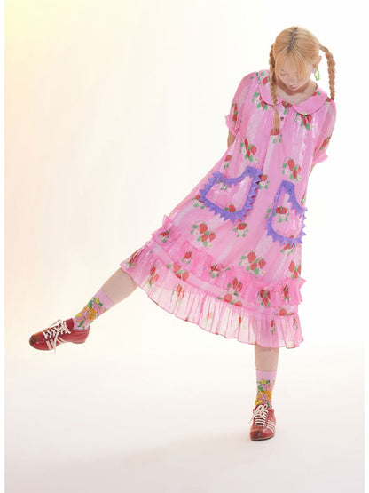 Strawberry Doll Neck Dress【s0000009786】