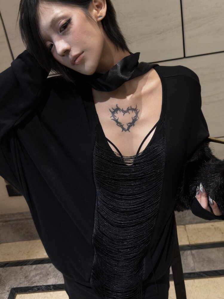 Tassel Bat Sleeve Youcos Top【s0000019003】