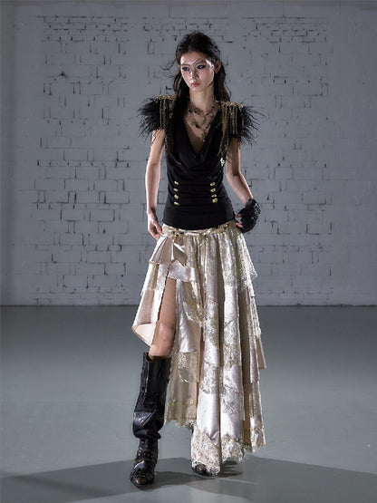 Parched Ostrich Feather Vest【s0000016200】