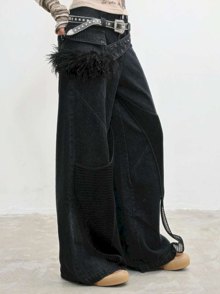 Distressed Workwear Loose Jeans【s0000014836】