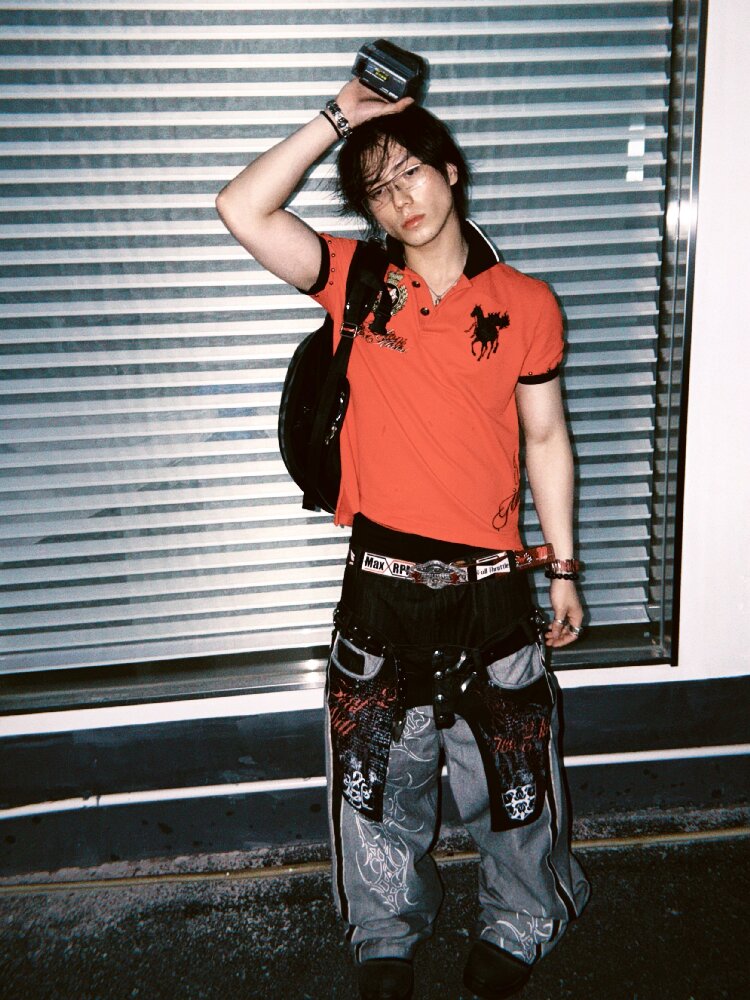 Bare-eared Pulping Double-waisted Jeans【s0000016959】