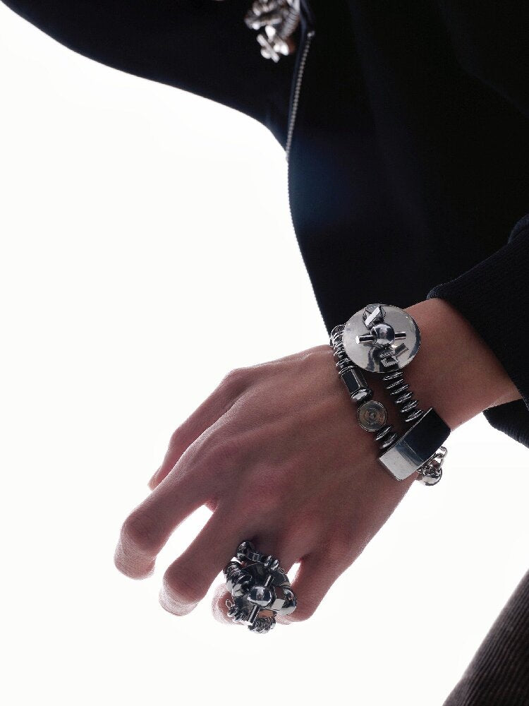 Heavy Beaded Futuristic Bracelet【s0000018840】