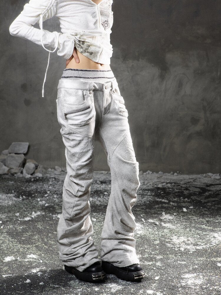 Double Waist Scimitar Stacked Sweatpants【s0000015959】