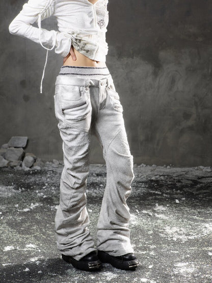 Double Waist Scimitar Stacked Sweatpants【s0000015959】