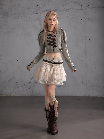 Vintage Layered Mesh Puffy Skirt【s0000019151】
