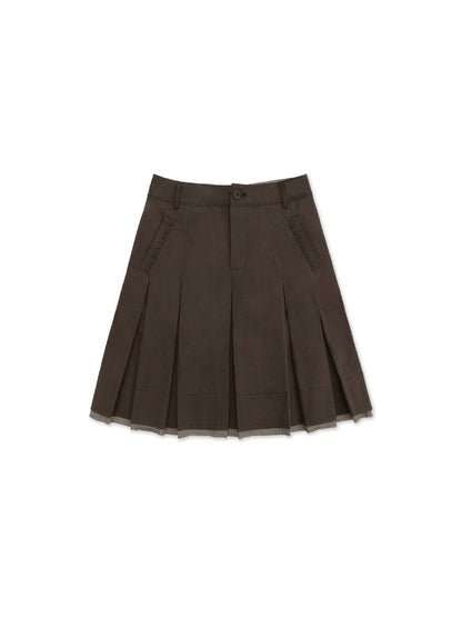 Patchwork Plaid Pleated Midi Skirt【s0000017940】