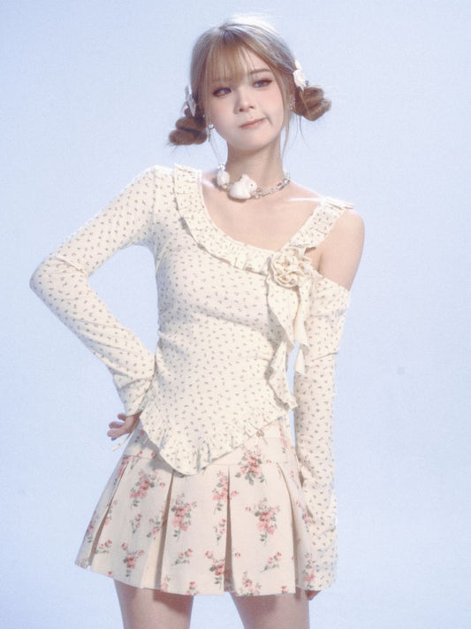 Floral Lace Long Sleeve t-shirt【s0000007442】