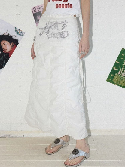 Mesh splicing pumped pleated bustle skirt【s0000012287】