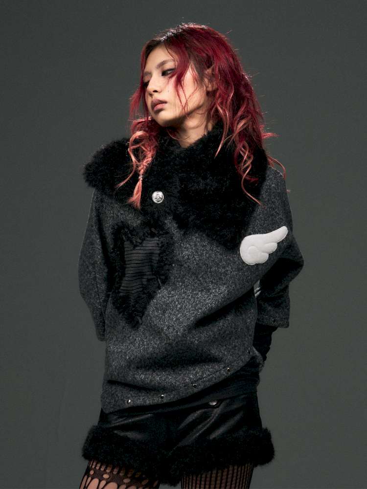 Wing Bat Sleeve Detachable Knit【s0000015013】