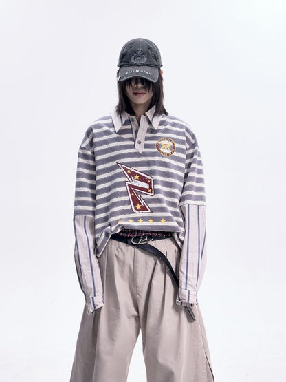 Polo Collar Long Sleeve T-shirt【s0000012088】