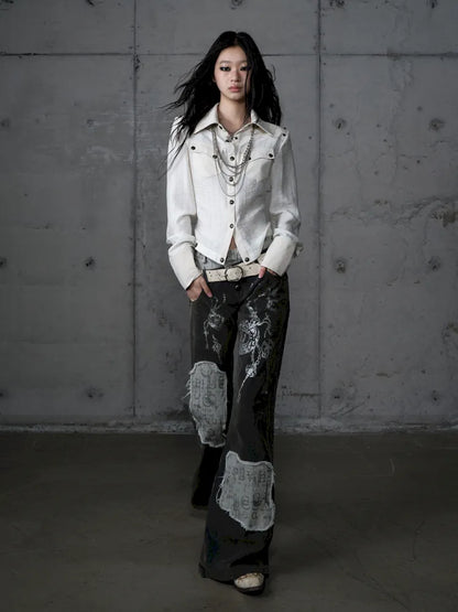 Leather Detachable Long-Sleeved Shirt【s0000014119】