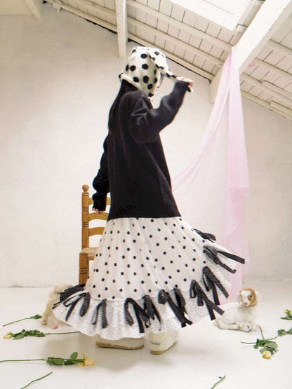 Asymmetric Bow Midi Skirt【s0000014525】