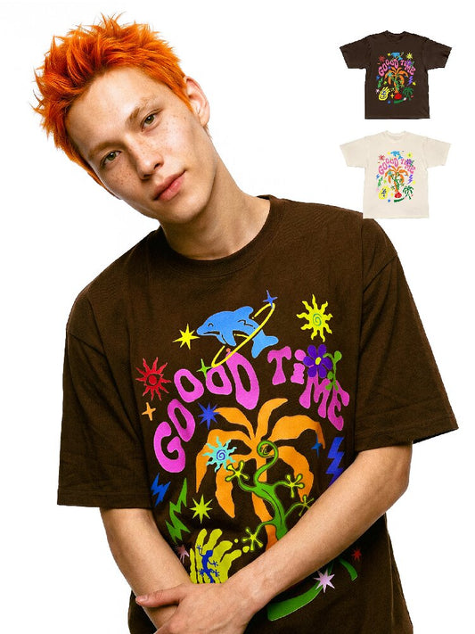 American Graffiti Print Loose T Shirt【s0000017112】