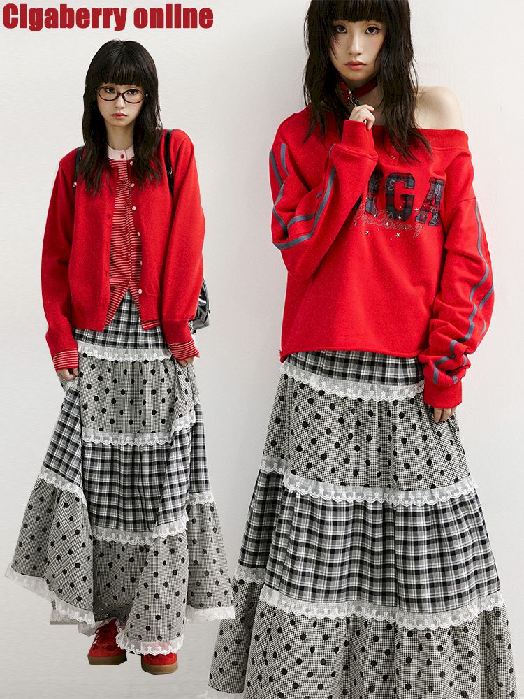 Large Hem A-line Long Half Skirt【s0000011420】