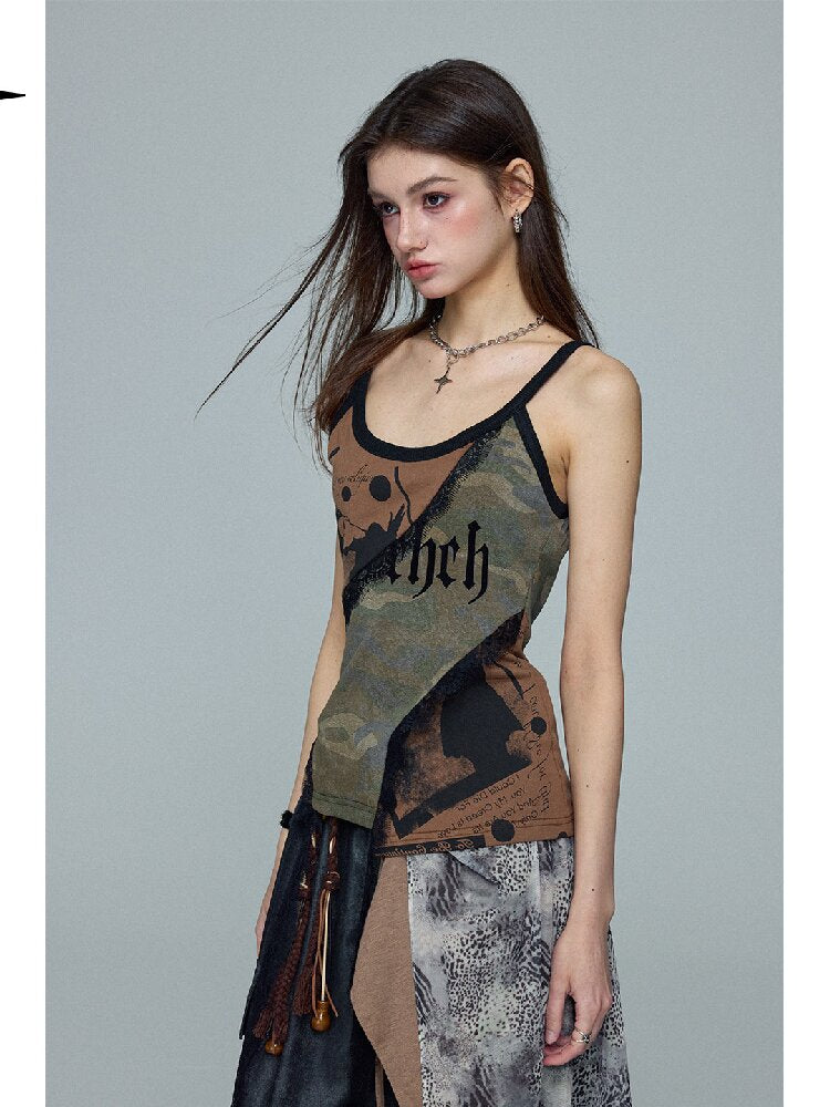 Camouflage Splicing Vest Top【s0000016690】