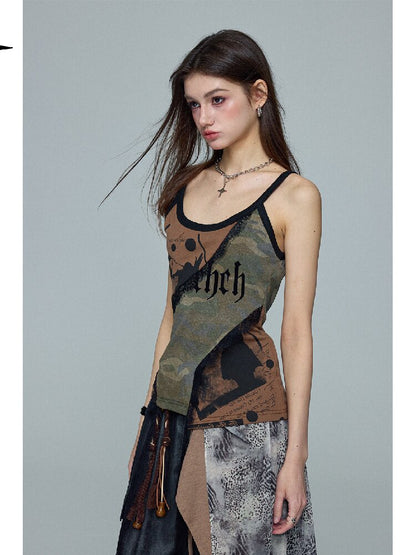 Camouflage Splicing Vest Top【s0000016690】