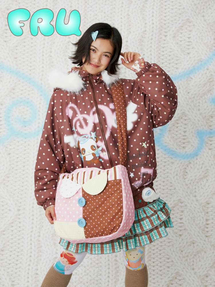 Two-Color Print Cute Quilted Cotton Bag【s0000014853】