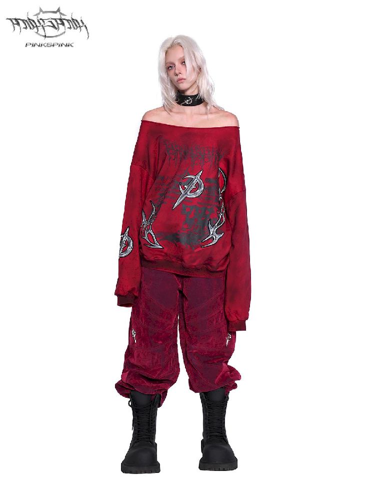 One Shoulder Y2K Sweatshirt【s0000011010】