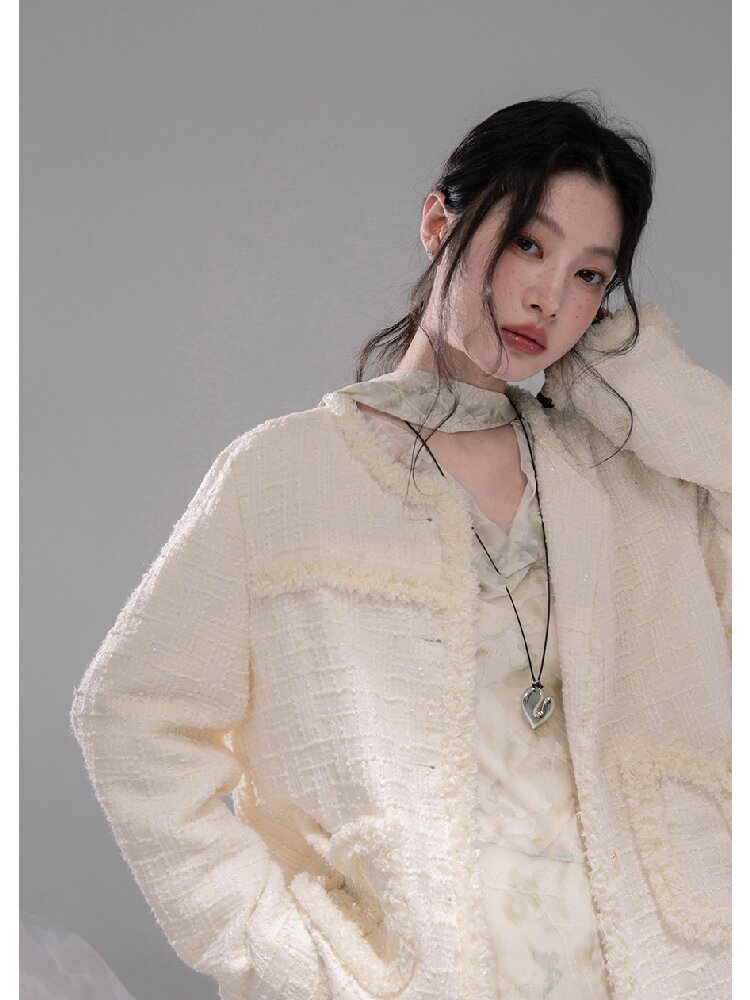 Broken Apricot White Wool Jacket【s0000015735】