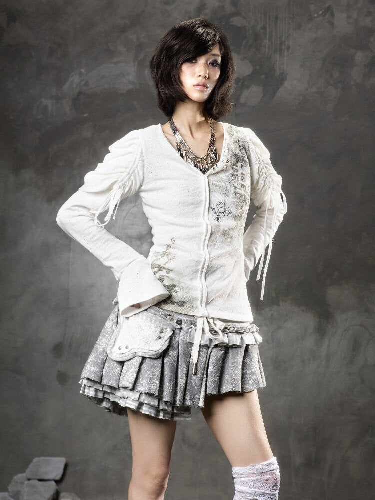 Printed Puff Sleeve Knit【s0000015954】