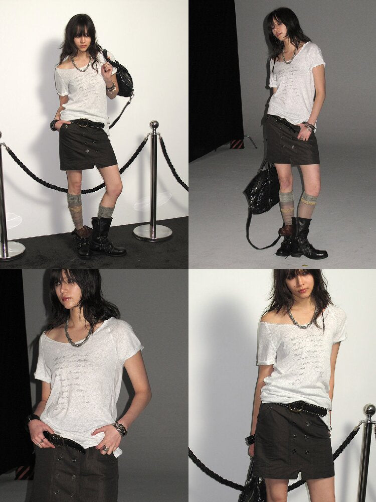 Polarized Fabric Straight Skirt【s0000016239】