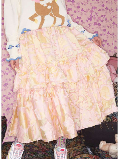 Custom Cut Multi-layer Ruffled Skirt【s0000015027】