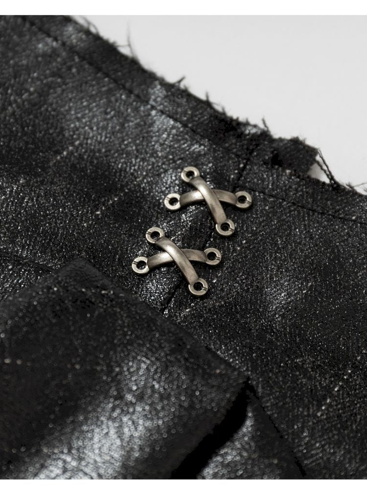 Heavy leather bustier skirt【s0000013467】