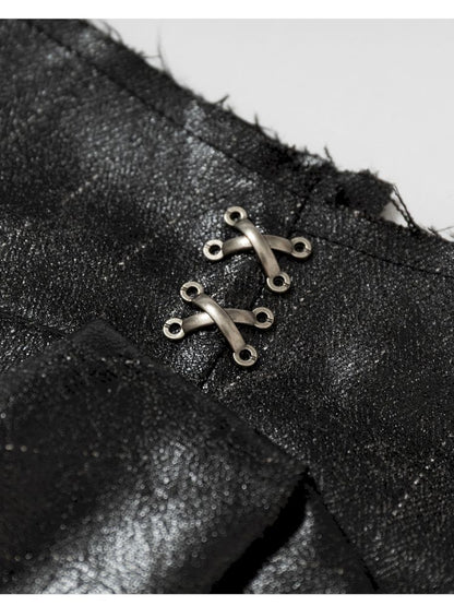 Heavy leather bustier skirt【s0000013467】