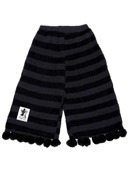 Striped Knit Furball Midi Slacks【s0000014900】