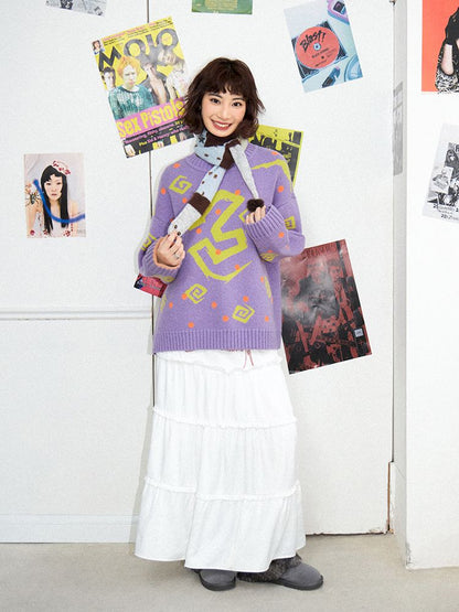 Purple Comic Snake Pullover【s0000011636】