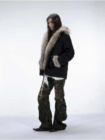 Fur Collar Mid-length Parka【s0000011266】