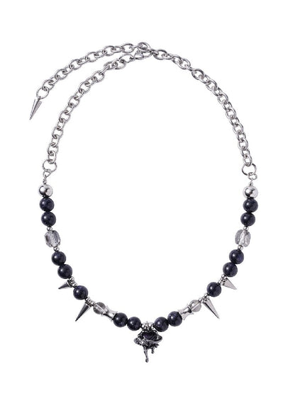 Purple Night Y2K Punk Beaded Necklace【s0000018983】