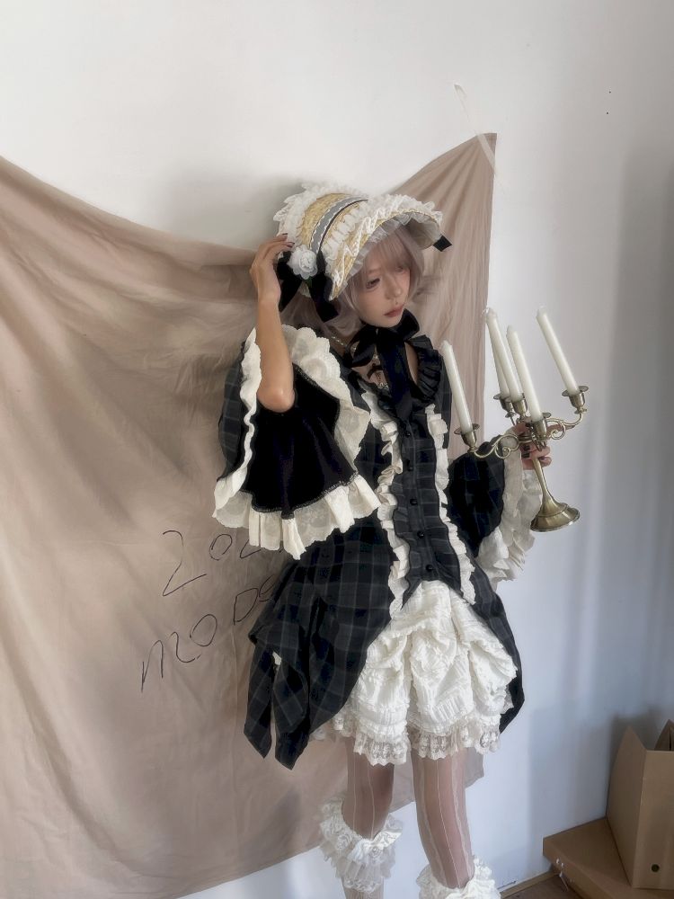 레이스 ji 슬리브 도베 테일 불규칙한 셔츠 [S0000011340]