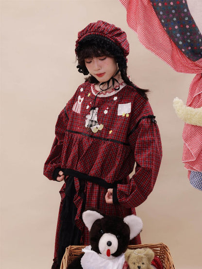 Plaid Doll Style BB Hat【s0000019290】