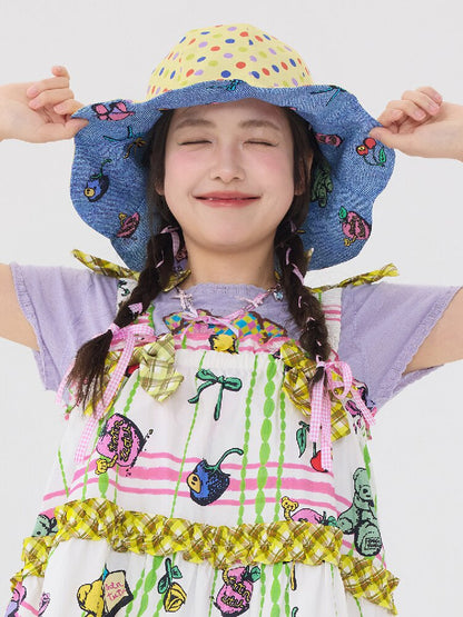 Bear Print Polka Dot Petal Hat【s0000016707】