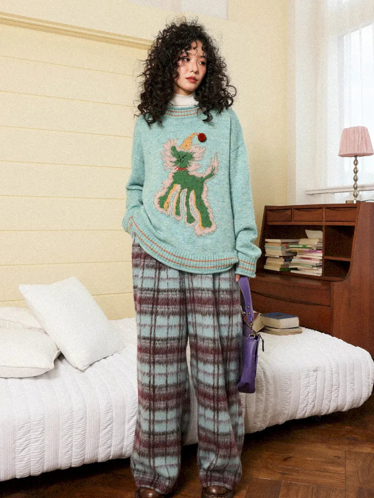Slouchy Wool Mohair Knit Pullover Sweater【s0000013995】