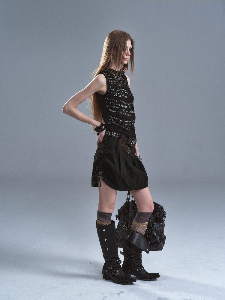 Broken Letter Slim Sleeveless Vest【s0000016899】