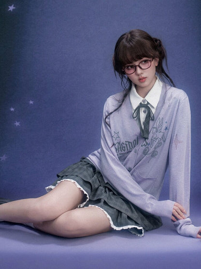 Galaxy Light Purple Star Cardigan【s0000015755】