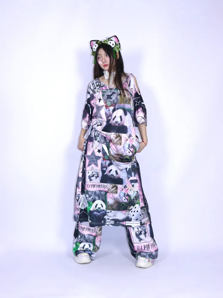 Elastic Waist Cute Print Midi Skirt【s0000013977】