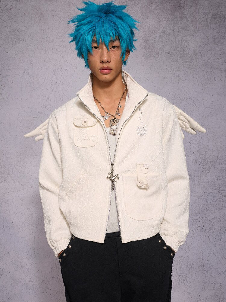 Knit Patchwork Rhinestone Jacket【s0000019148】