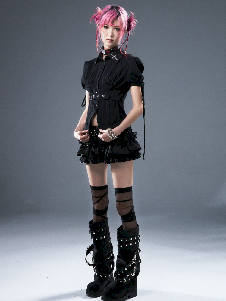 Punk light A-line puffed skirt pants【s0000012940】