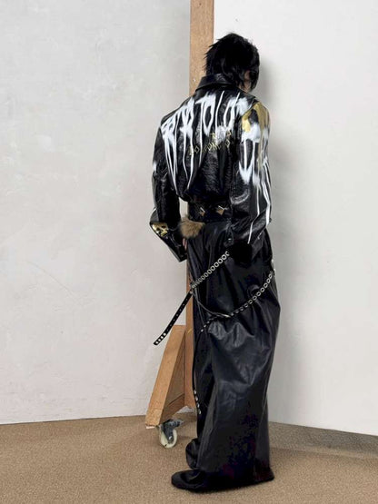 Wide-Cut Graffiti Jacket【s0000014534】