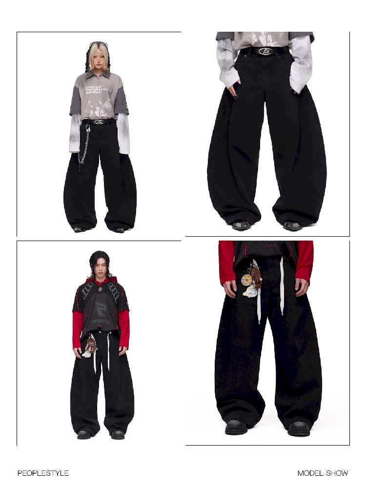 Simple Basic Washed Wide Leg Jeans【s0000011689】