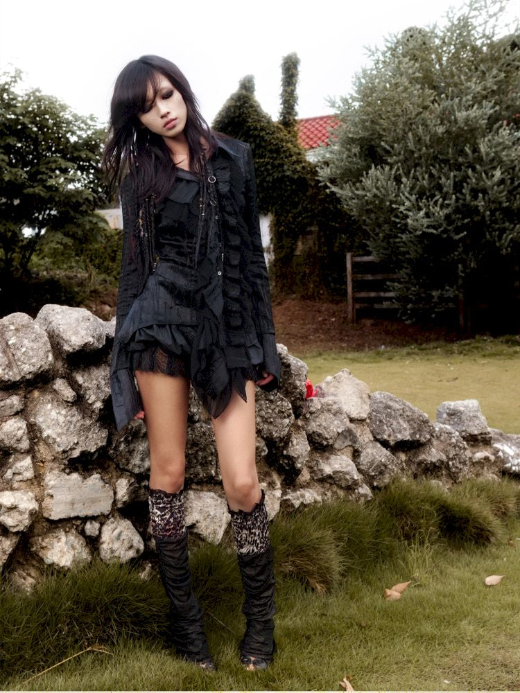 Ruffled Asymmetric Cardigan【s0000013897】