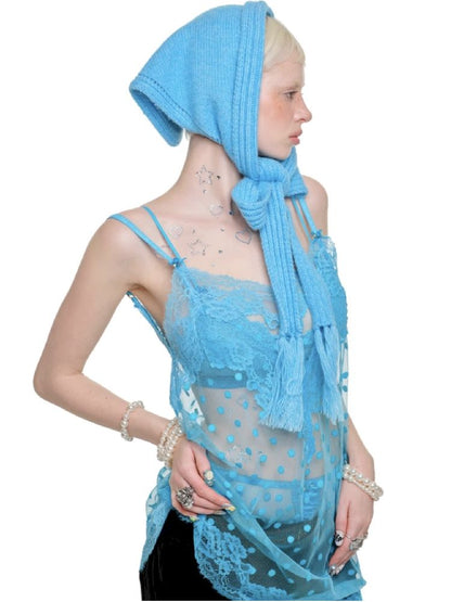 Lace See Through Halter Dress【s0000011602】