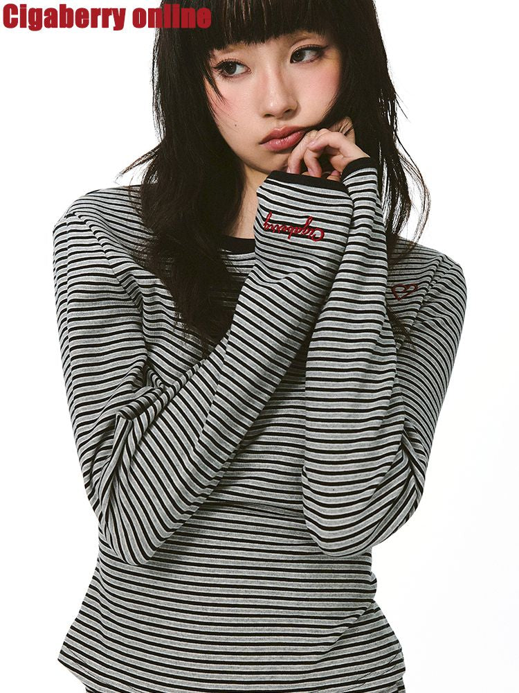 한국 스트라이프 컬러 충돌 멜빵 [S000011419]