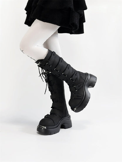 Gothic Nameplate Platform Boots【s0000016371】